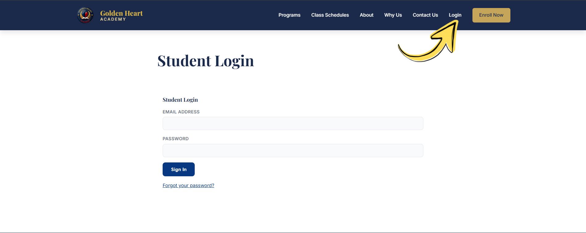 Enroll Now button and enrollment page